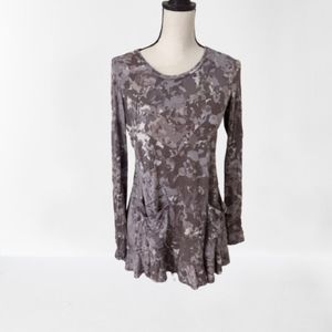 🌟LOGO Lori Goldstein Brown Multicolored Long Sleeve Front Pocket Size XXS